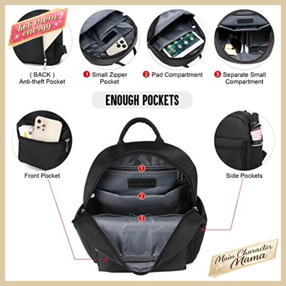 Mini Backpack Lightweight Waterproof Nylon Daypack Fashionable Travel Purse main image 5